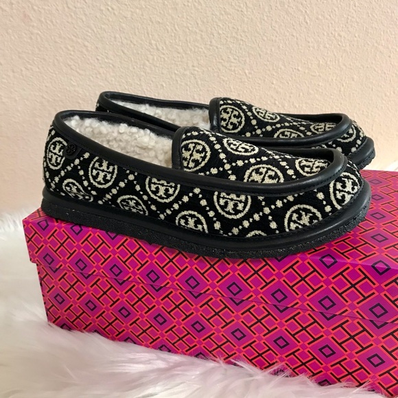 Tory Burch T MONOGRAM BUDDY SHEARLING LOAFER Size 8.5,9,10 - Picture 3 of 16
